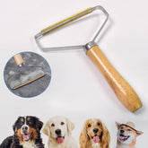 Portable Double-Sided Lint Remover with Wooden Handle