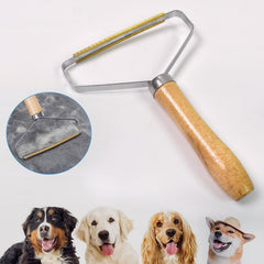 Portable Double-Sided Lint Remover with Wooden Handle