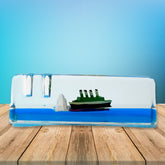 Floating cruiser ship decor on a car dashboard