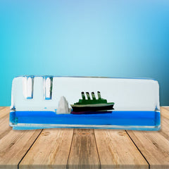 Floating cruiser ship decor on a car dashboard