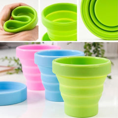 Collapsible silicone foldable travel cup