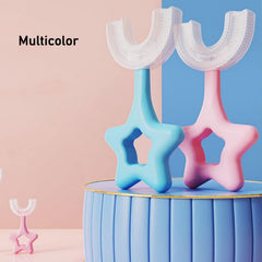 Star U-Shape Silicone Manual Toothbrush for Kids in Blue