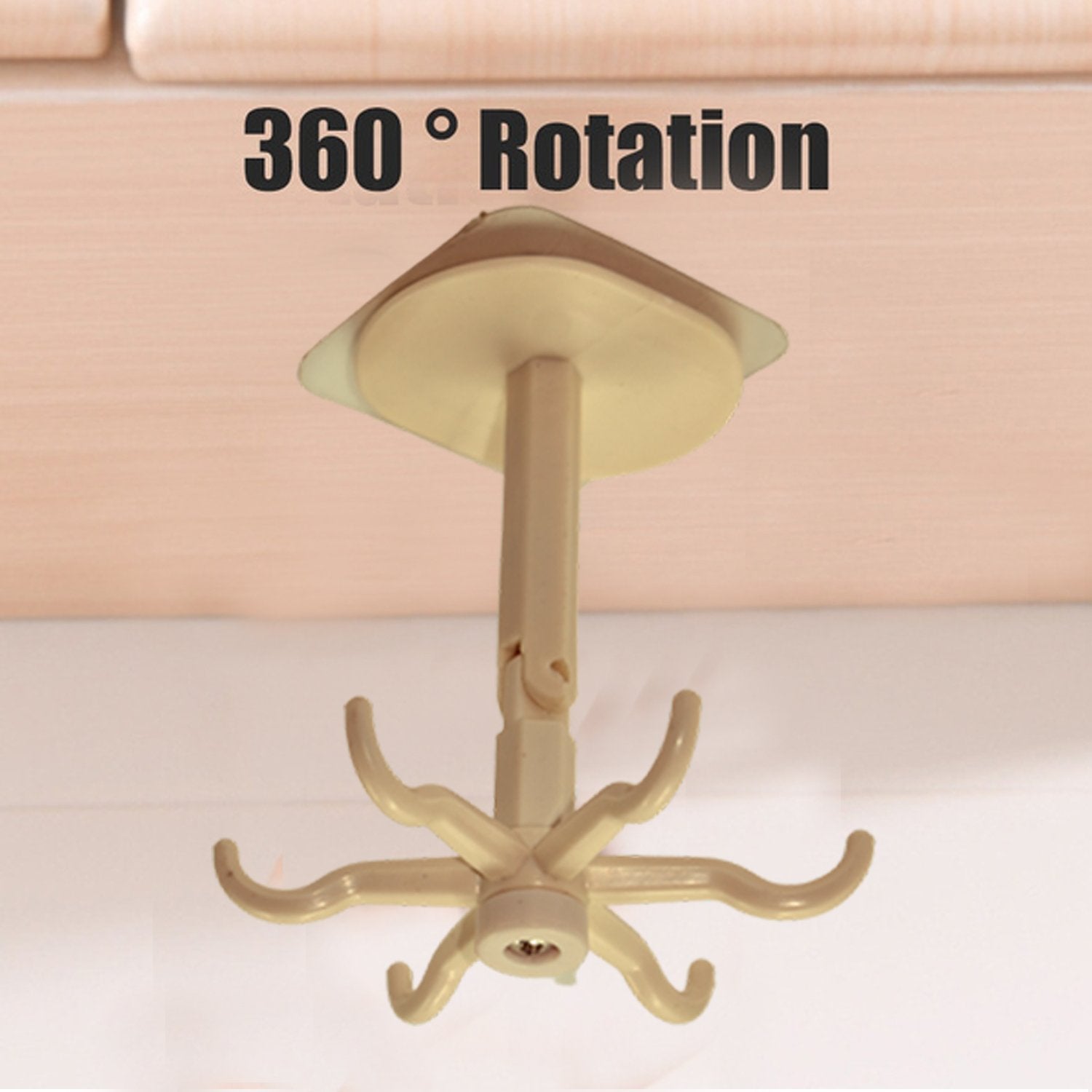 4644 360Â° Rotating Folding Hook Self-Adhesive Waterproof Wall Mounted Hook DeoDap