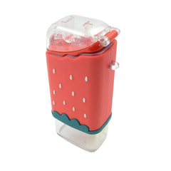 Leakproof lid detail on kids ice cream water bottle
