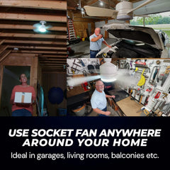 Original Cool LED Socket Fan Light โ Ceiling Fan Replacement, 1000 Lumens/5000K, Remote Controlled (Remote Battery Not Included)