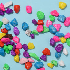 Assortment of colorful pebbles for garden decoration