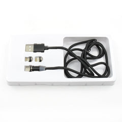 Magnetic Charging Cable 3 in 1 Metal Magnetic Micro USB Type C Lighting Cable with LED, Multiple Charging Adapters for All Android and all Smartphones (Compatible with All Android and iPhone Smartphones, Tablet, PC, Mobile