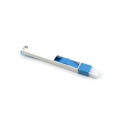 Cleaning brush removing dust from window groove