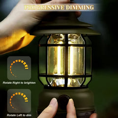 Rechargeable camping lantern with Type-C USB port
