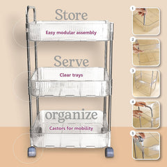 Multipurpose storage trolley on floor