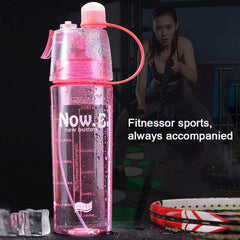 Close-up of water bottle spray mechanism