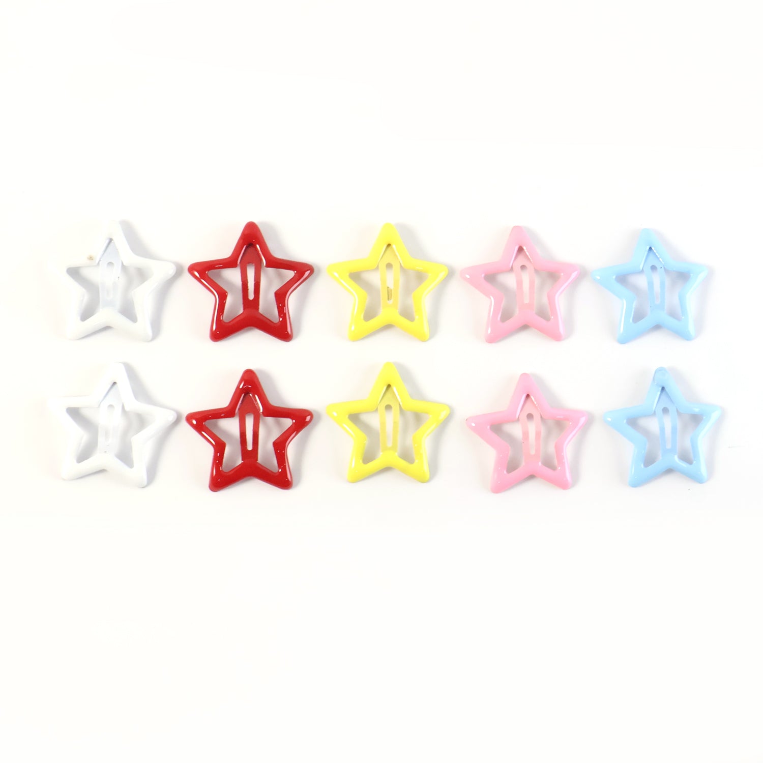 Colorful metal star hair pins set