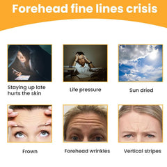Diagram showing how forehead wrinkle patches reduce lines