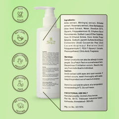 Pouring Zequz shampoo from bottle