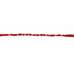 Handmade Red Bracelet Rakhi with White Beads (1 Pc)