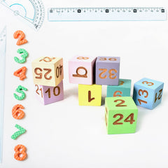 Count & Learn kit with wooden math blocks and cards