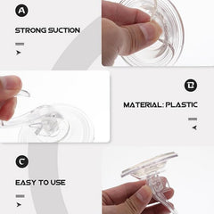 Clear suction cup hook providing firm hold on shower wall