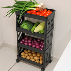 DeoDap 4-Layer Plastic Storage Rack Wheels - scale
