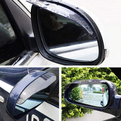 Car rearview mirror with rain blade protector installed