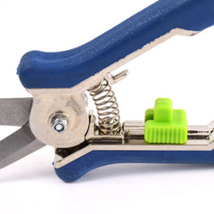 Garden snips demonstrating precision cut on a small plant stem