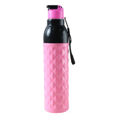 Water bottle with flip-top lid open