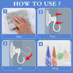 Close-up of quick grip plastic suction cup hooks