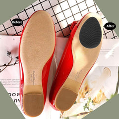 Rubber shoe sole protector pads applied on high heel shoes