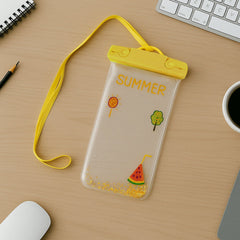 Waterproof phone pouch with belt front view