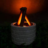 Bonfire shaped essential oil diffuser with flame effect
