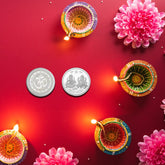 Round Goddess Lakshmi Pooja Coin in tamperproof packaging