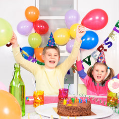 Colorful Holi decorations with balloons