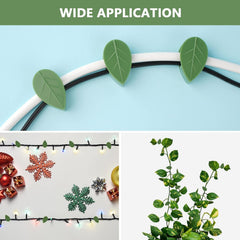 Close-up of self-adhesive plant climbing clip holding vines