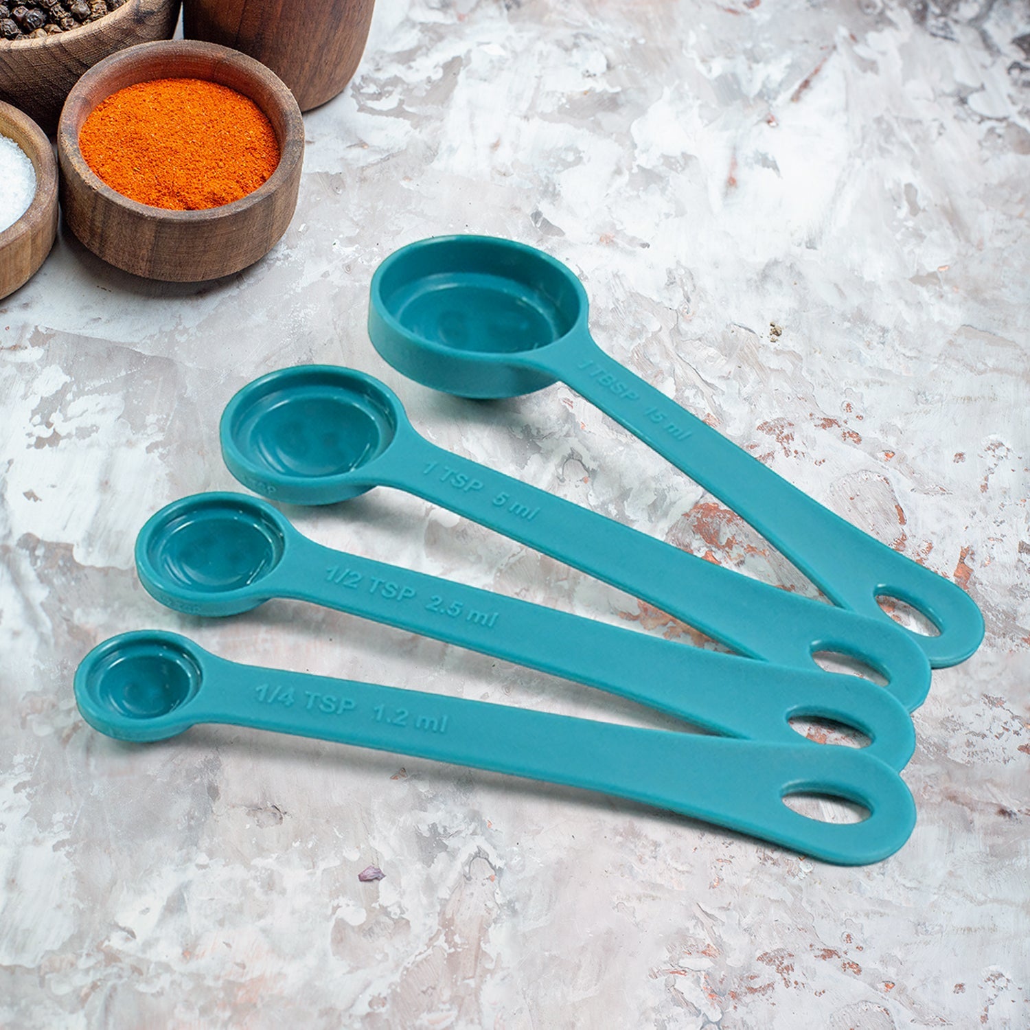 Apex 8-Piece Measuring Spoons and Cups Set - stackable and colorful