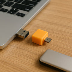 OTG adapter showing connector ports