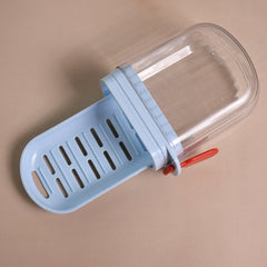 Soap holder showing built-in drain tray to prevent sogginess