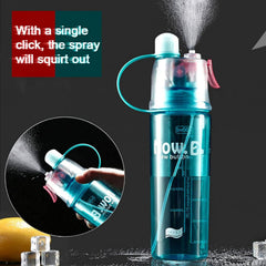 Mist spray water bottle showing ergonomic design