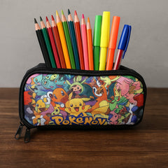Colorful Cartoon Printed Pencil Pouch for Kids (1 Pc)