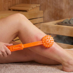 Body massage tool with dual massage heads