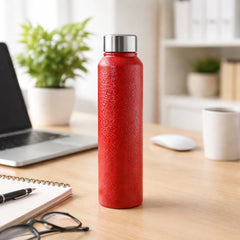 Leakproof red stainless steel water bottle