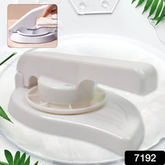 Top view of puri press plastic machine showing round shape