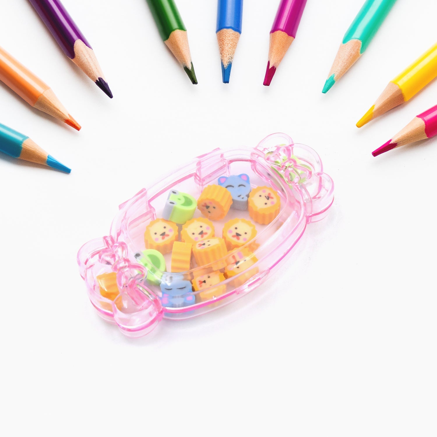 Cute School Eraser Set 15 Pc Multi Design Rubber Erasers