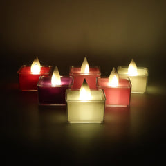 LED Flameless Decorative Tealight Candles - (6 Pc / Set)