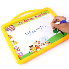 Eraser, chalk, and marker included in the kids writing board set