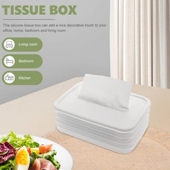Close-up of silicone foldable tissue box holder