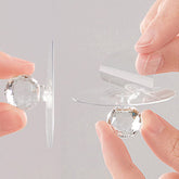 Clear diamond crystal cabinet knob on white background