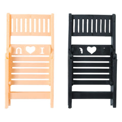 Folded mini chair shape mobile stand showing portability
