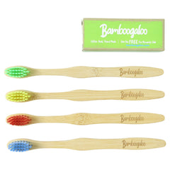 Set of 4 bamboo toothbrushes