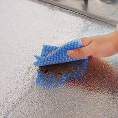 Kitchen backsplash with aluminum foil wallpaper