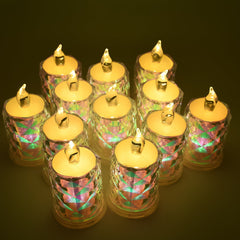 decorative candle light with warm yellow flicker