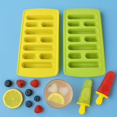 No Spill Design Plastic Ice Cube Trays Stackable Set